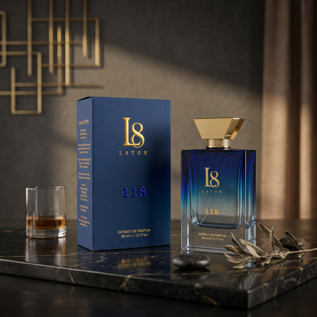 118 By L8TON. Fresh Energetic Everyday Confidence and Pure Class. Fragrance 530 AED  80ml Extrait de Parfum concentration. Premium French fragrance oils.